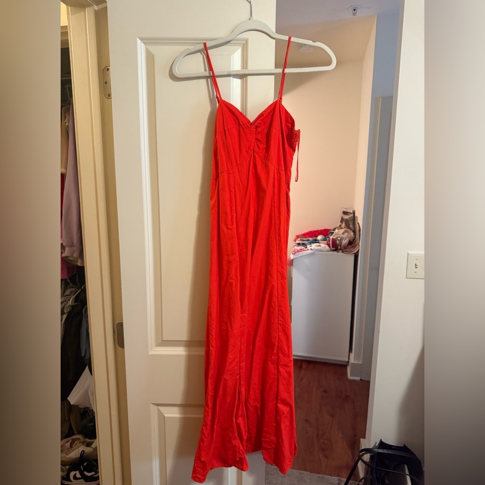 Zara Red Maxi Dress with Thin Straps